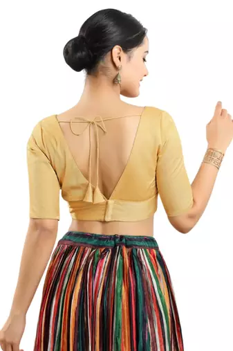 Padded Silk V-Neck Blouse