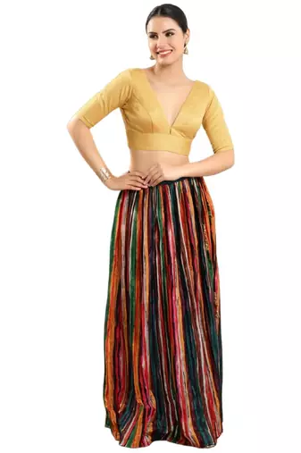Padded Silk V-Neck Blouse