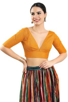 Padded Silk V-Neck Blouse 1