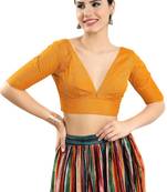 Padded Silk V-Neck Blouse