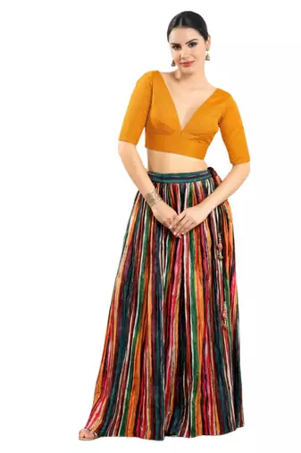 Padded Silk V-Neck Blouse