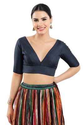 Padded Silk V-Neck Blouse 1