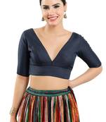 Padded Silk V-Neck Blouse