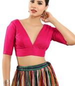 Hot Pink Padded Readymade Blouse for Women