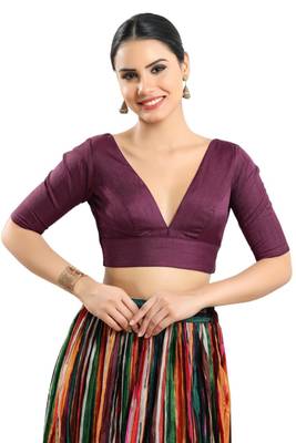 Padded Silk V-Neck Blouse 1