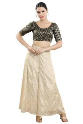 Padded Brocade Round Neck Blouse 5