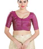 Padded Brocade Round Neck Blouse