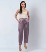 Purple satin pants
