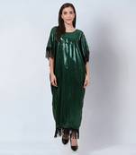Green sequin full length kaftan
