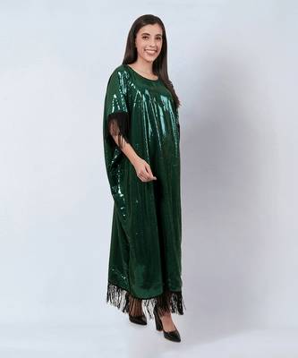 Green sequin full length kaftan 3