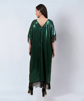 Green sequin full length kaftan 4
