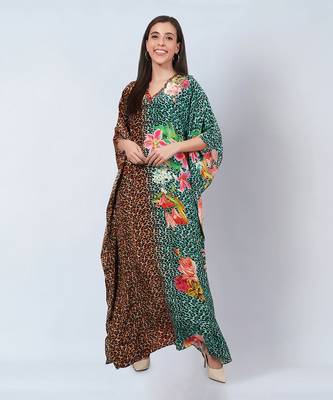 Brown animal print kaftan 2