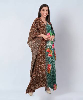 Brown animal print kaftan 3