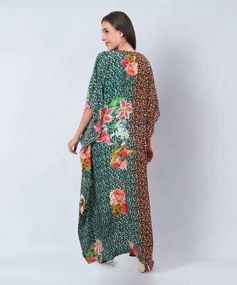 Brown animal print kaftan 4