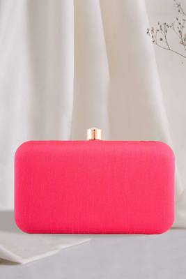 HOT PINK EMBROIDERED CLUTCH 2