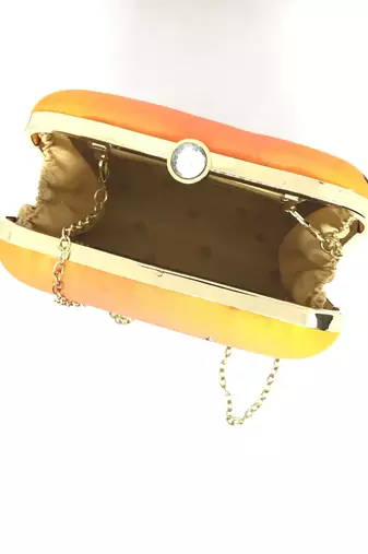 ORANGE WEDDING DIGITAL PRINT CLUTCH