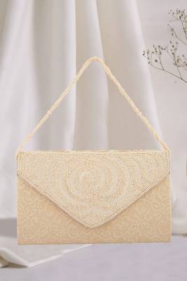 Pearl Work Embellished Cream Clutch 4
