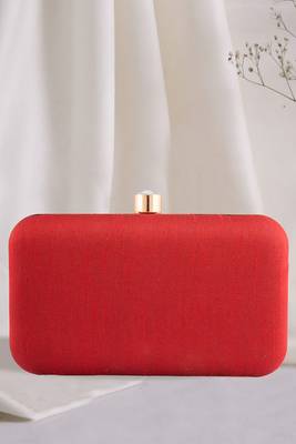 DARK RED EMBROIDERED CLUTCH 2