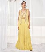 Lime green sharara set