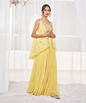 Lime green sharara set 2