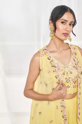Lime green sharara set