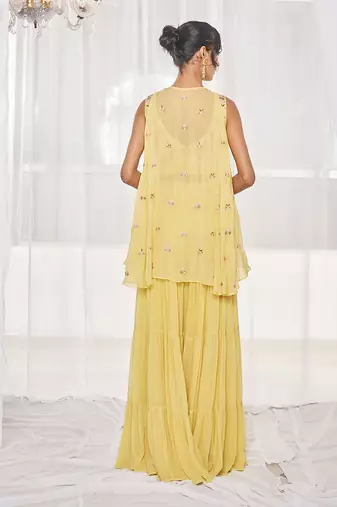 Lime green sharara set