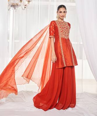 Burnt orange kurta set 1