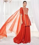 Burnt orange kurta set