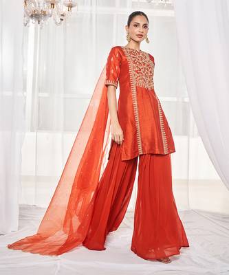 Burnt orange kurta set 2