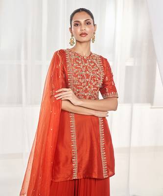 Burnt orange kurta set 3