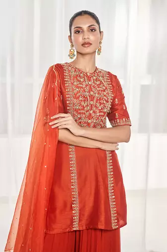 Burnt orange kurta set