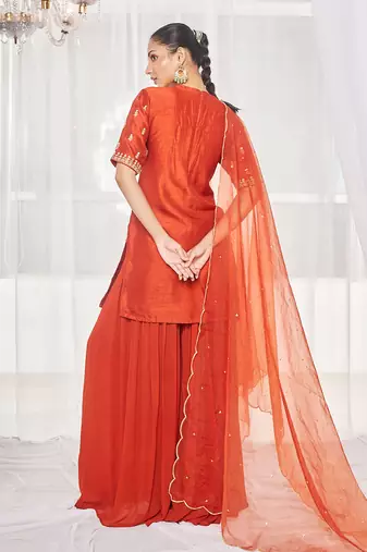 Burnt orange kurta set
