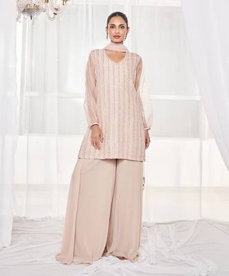 Dusty beige kurta set 1