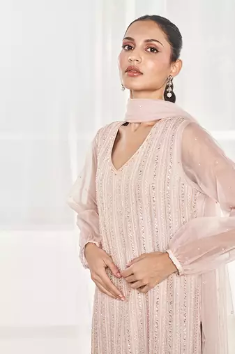 Dusty beige kurta set