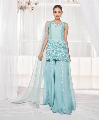 Candy blue kurta set 1