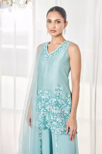 Candy blue kurta set