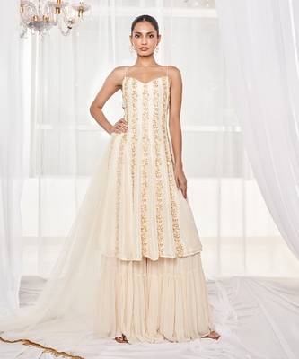 Ivory kalidar sharara set 1