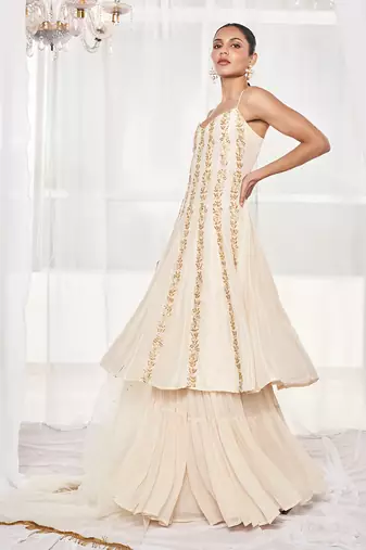 Ivory kalidar sharara set