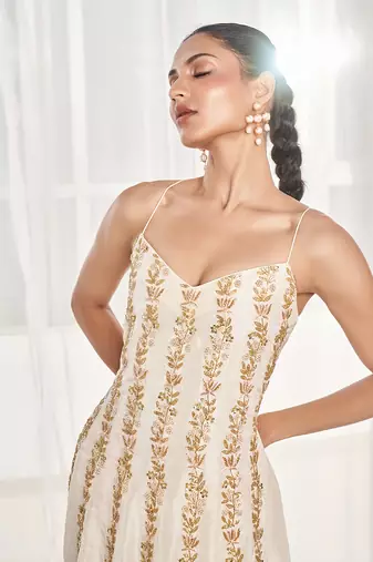Ivory kalidar sharara set