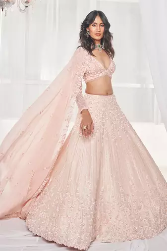 Light Pink Bridal Lehenga Set
