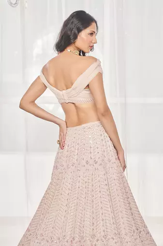 Dusty Beige Bridal Lehenga Set