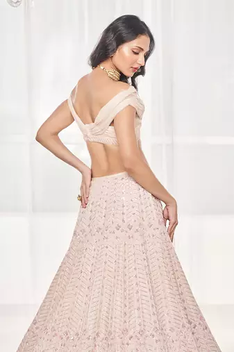 Dusty Beige Bridal Lehenga Set