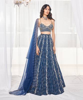 Teal Blue Bridal Lehenga Set 2