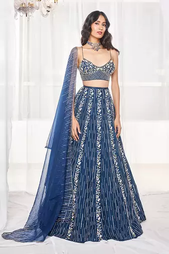 Teal Blue Bridal Lehenga Set
