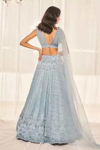 Cerulean Blue Bridal Lehenga Set