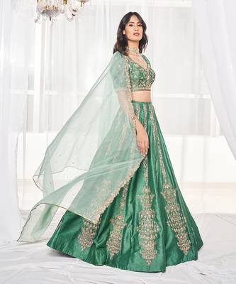 Teal Green Bridal Lehenga Set 2