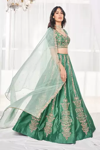Teal Green Bridal Lehenga Set