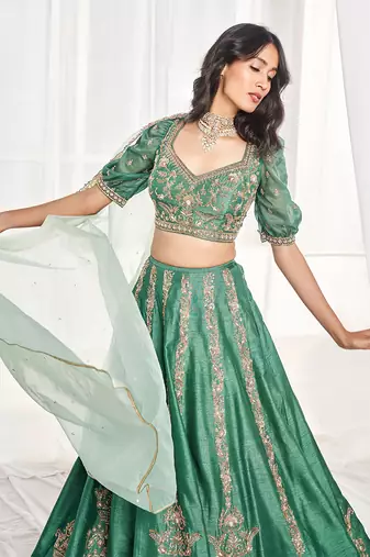 Teal Green Bridal Lehenga Set