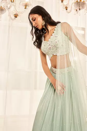 Turquoise Lehenga Set