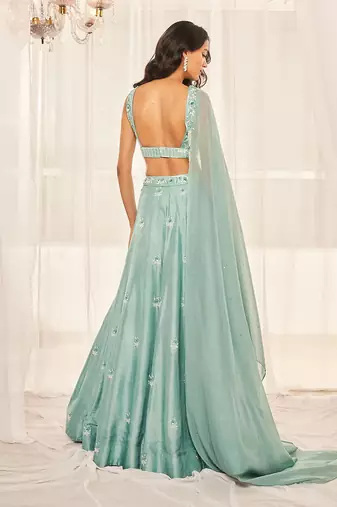 Candy Blue Lehenga Set
